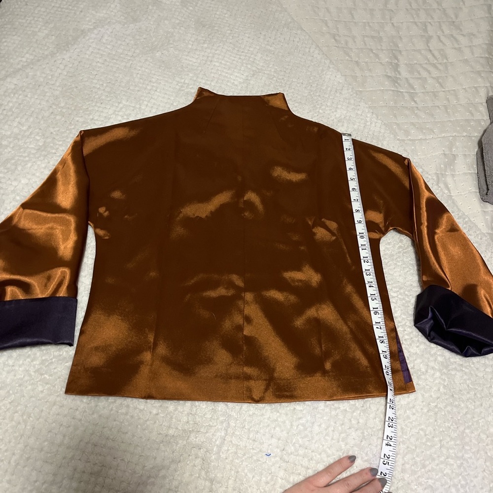 100% Silk Soft Surroundings Embroidered Jacket - Picture 3 of 5